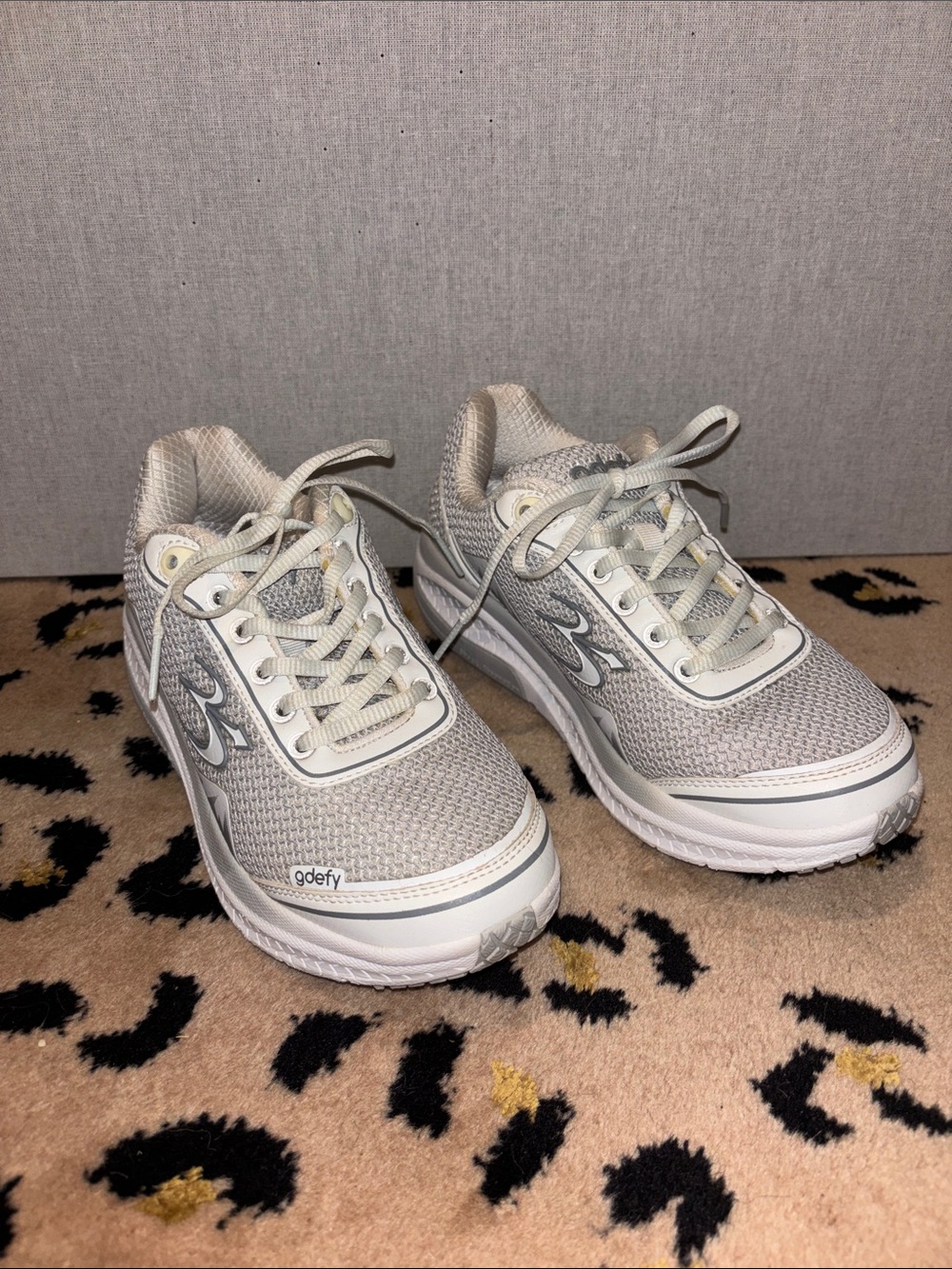 Women’s Lace-Up Athletic Sneakers in Light Gray